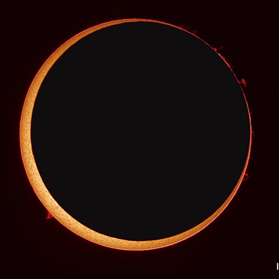 Eclipse of the moon covering the sun