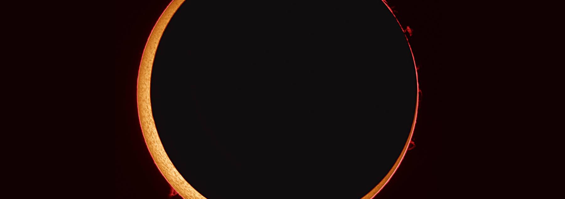 Eclipse of the moon covering the sun
