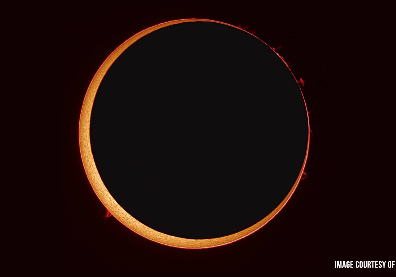 Eclipse of the moon covering the sun