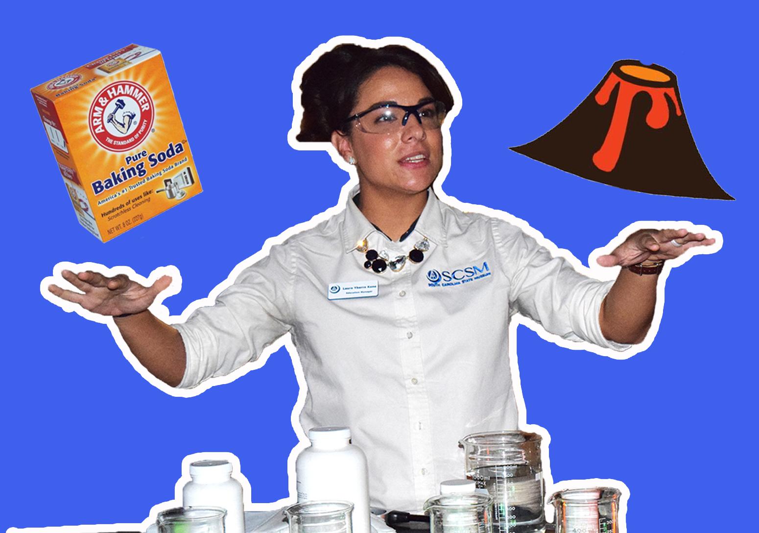 Baking Soda, Volcano, items for experiment