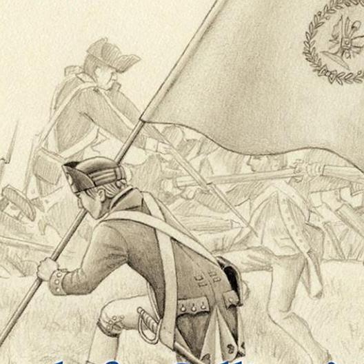 Poster with text Happy Carolina Day Battle for Sullivan's Island June 28, 1776 with soldiers in the background