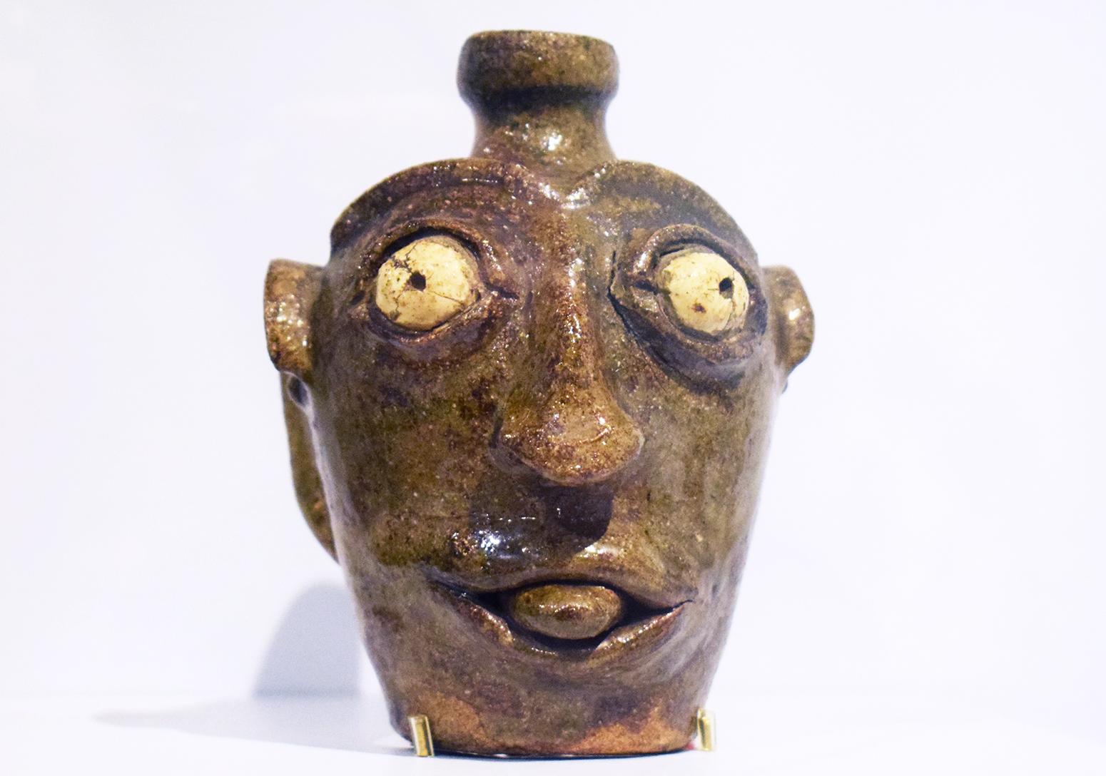 Face Vessel c 1840 to 1850 by Landrum Pottery in Horse Creek SC