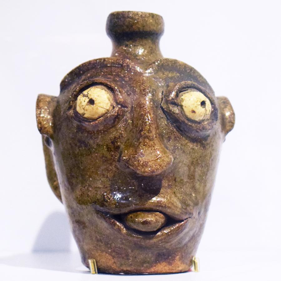 Face Vessel c 1840 to 1850 by Landrum Pottery in Horse Creek SC