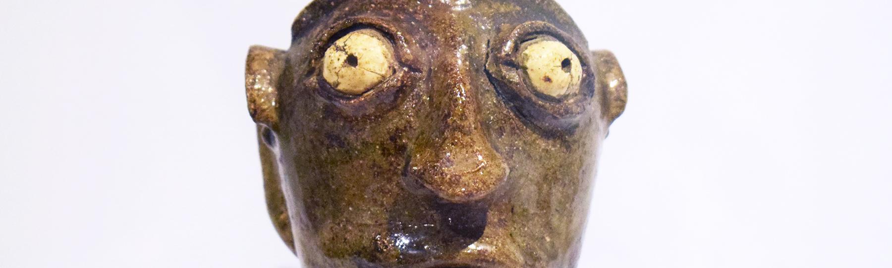 Face Vessel c 1840 to 1850 by Landrum Pottery in Horse Creek SC