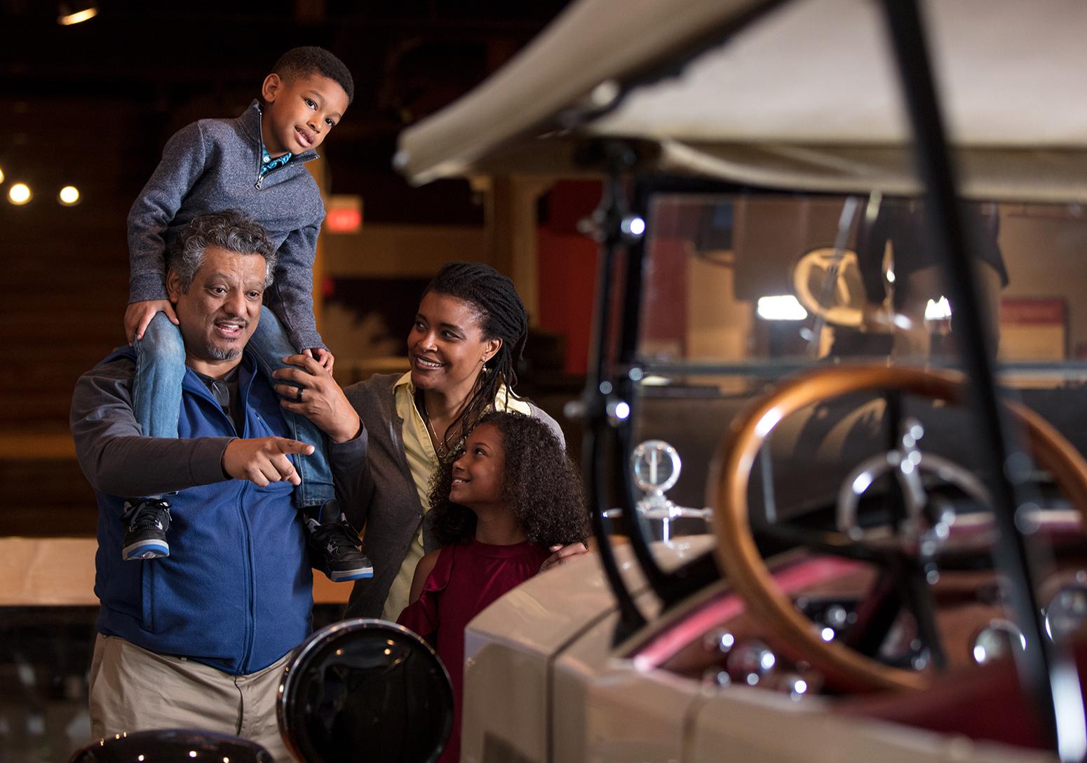 Guests look at the Anderson Car at South Carolina State Museum
