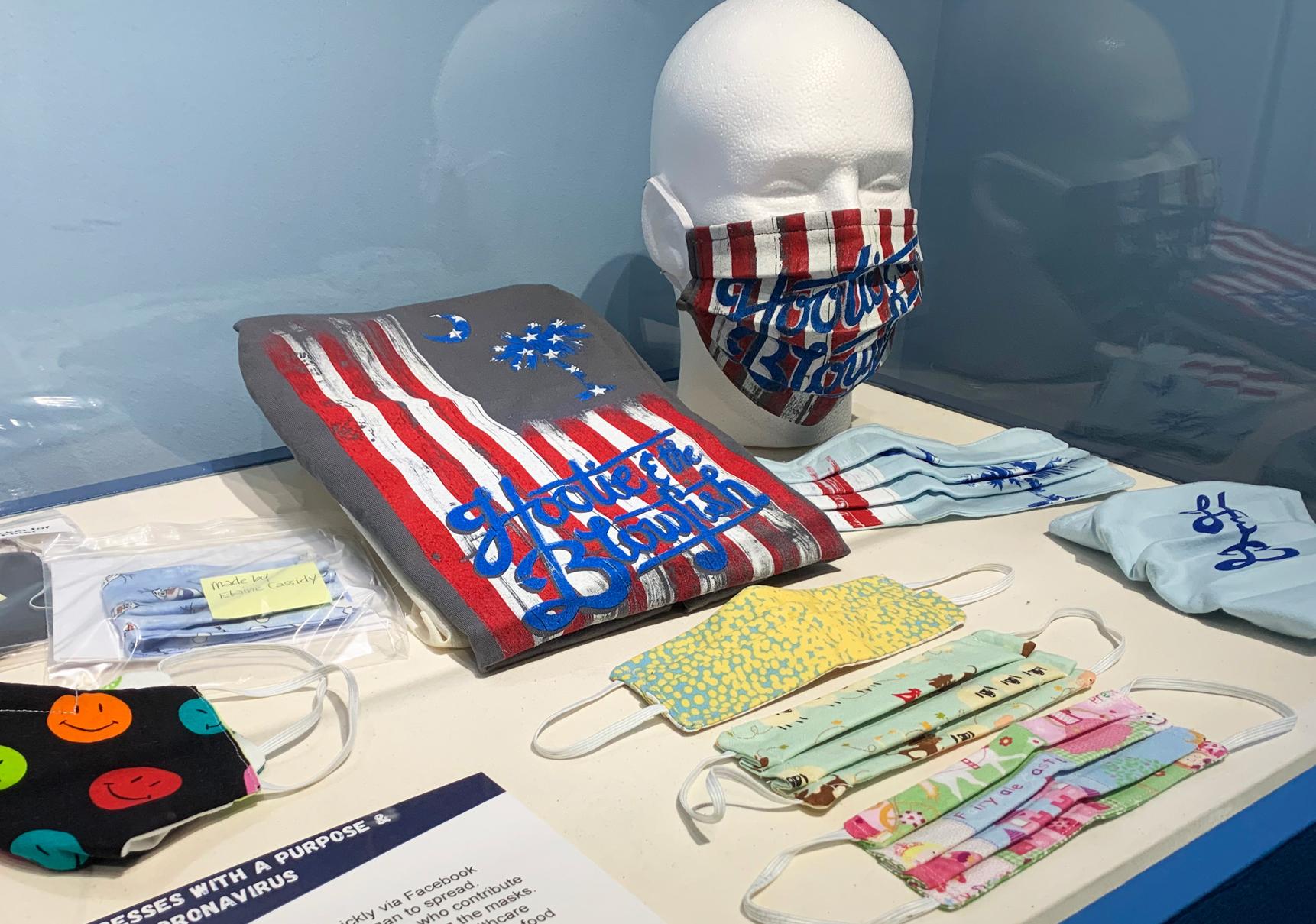Various masks (PPE) shown