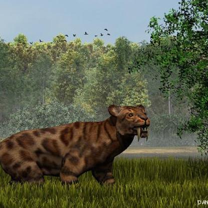 Rendering of a saber-cat