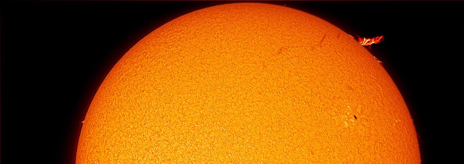 A processed image of the Sun taken through our specially-filtered solar telescope