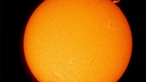 A processed image of the Sun taken through our specially-filtered solar telescope