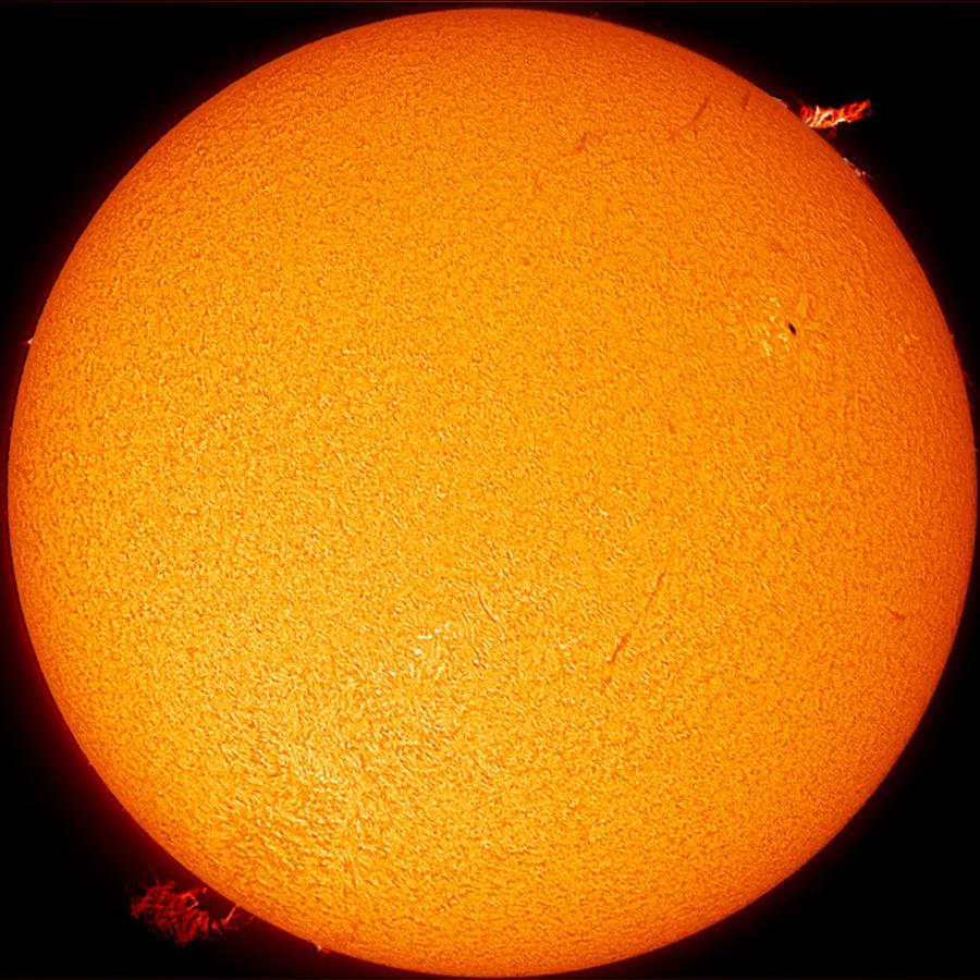 A processed image of the Sun taken through our specially-filtered solar telescope