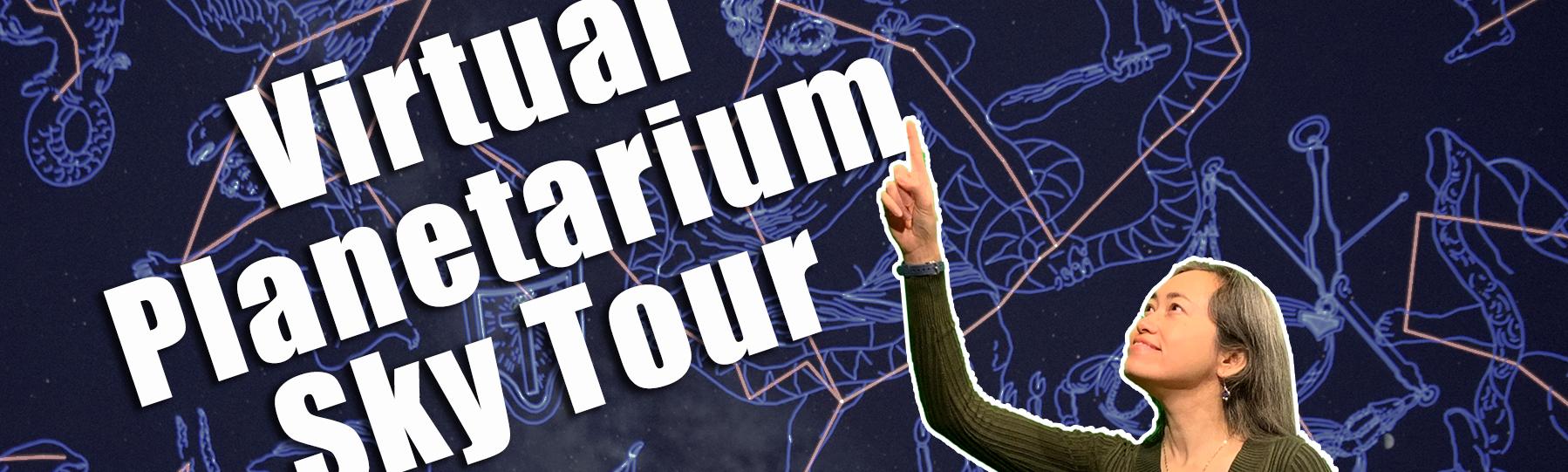 Woman pointing out constellations