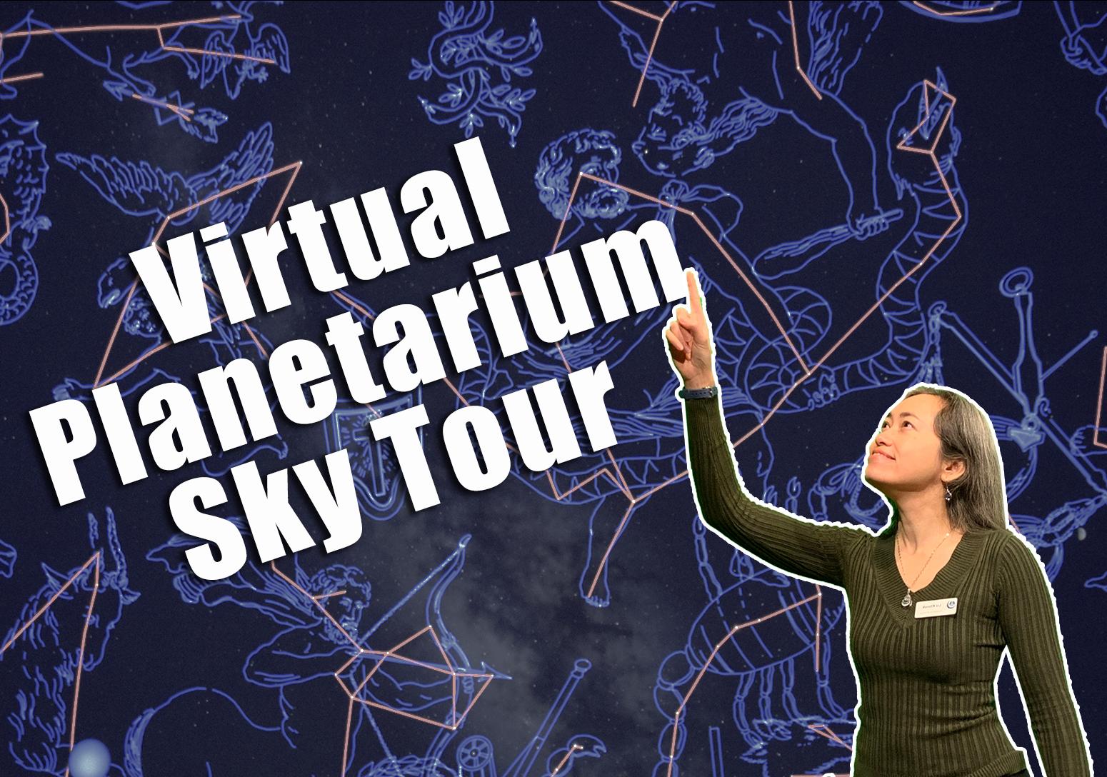 Woman pointing out constellations