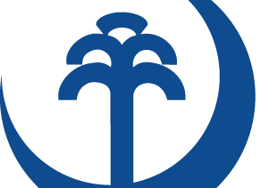 Logo with palmetto tree in crescent shape